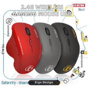 符合人体工程学的2.4G无线光学电脑鼠标可定制2.4G无线静音USB游戏激光笔记本电脑电池办公室 - Product Image 2