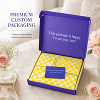 Boîte d'expédition personnalisée ondulée violette de qualité supérieure avec papier de soie pour présentation et approvisionnement en gros pour coffrets cadeaux