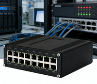 Commutateur réseau compact industriel mini 16 ports 10/100/1000T Gigabit pour rail DIN
