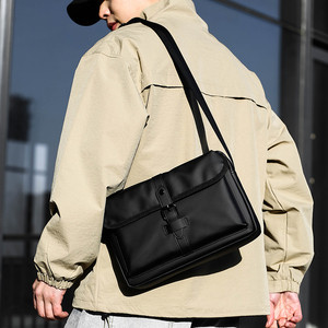 Tas Selempang Pria Fashion, Tas Crossbody Kasual, Tas Ponsel Kecil Persegi untuk Pria Dengan Bahan Oxford Tahan Air dan Resleting - Product Image 3