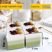 Gobelet à dessert carré miniature de haute qualité de 5 oz pour gâteau, en plastique PS transparent, jetable et écologique, logo personnalisé, utilisation pour les fêtes