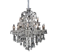 Lustre Noir de Luxe Européen en Cristal, Design Réglable en Hauteur, Support E12 pour 20 Ampoules, LED Dimmable Blanc Chaud 3500K, CRI 80 Élevé