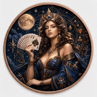 Pièces de monnaie en cuivre à haute relief 5 oz .999 Cuivre pur Rondes avec motifs Reine, Carte de poker, Lune, Impression UV colorée