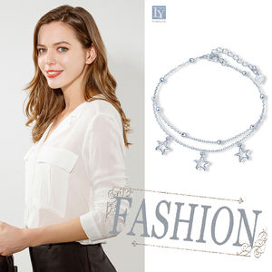 2020 tendance mode 925 argent pied bijoux cheville pour femmes Double chaîne pour cadeaux - Product Image 6