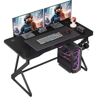 Bureau de jeu pour ordinateur à domicile, surface en fibre de carbone, table PC durable, bureau d'ordinateur en forme de Z, poste de travail pour joueurs de 40 pouces
