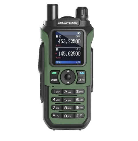 UV-21 Pro Two-Way Ham Long Range Walkie Talkie 10W Tri-Band VHF/UHF Wireless Frequency NOAA 1800mAh Battery Analog 1000 Channels