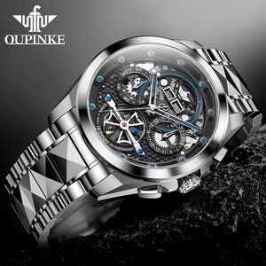 นาฬิกาข้อมือผู้ชาย OUPINKE 3249 รุ่น Flywheel Skeleton แฟชั่น นาฬิกาจักรกลอัตโนมัติของแท้ แบรนด์หรู กันน้ำ - Product Image 5