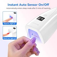 Lampe à ongles UV LED portable à piles pour colle à strass, gel poly, mini-séchoir à ongles rechargeable avec écran LCD 30s/60s
