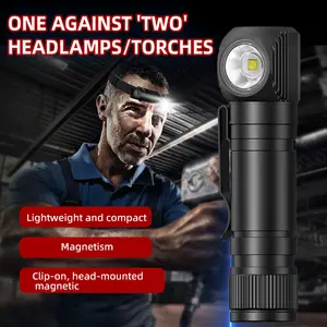 1200lm Adjustable Bright Rechargeable LED Headlamp USB C L-Shaped Head Flashlight Waterproof Hiking Camping Hunting Repairing