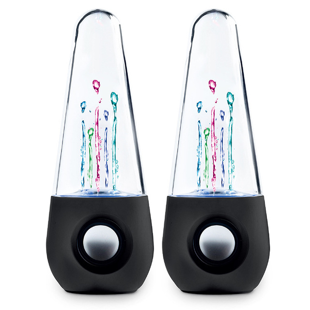 Tumbler Shape Colorful LED Water Speakers With Light USB Dancing Fountain Light Show Sound Speakers for Laptop Desktop Computer