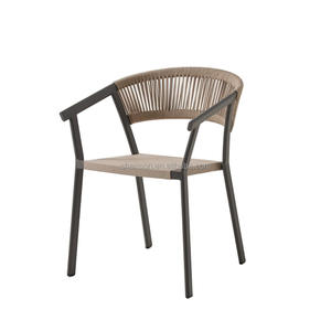Alta carga duradera cuerda tejida al aire libre café silla comedor silla de jardín - Product Image 3