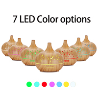 Offres Spéciales bois Grain oignon forme aromathérapie Machine coloré Led ménage ultrasons air frais brumisateur diffuseur d'huile