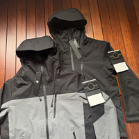 Veste coupe-vent à capuche Stone Patch Logo pour homme, style color block Island