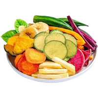 Chips de fruits et légumes lyophilisés complets Snack Mélange de gombo Champignon Légumes séchés Teneur nutritionnelle élevée