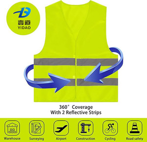 Logo personnalisé Haute visibilité Extérieur 80g/ ㎡   Gilet <span class=keywords><strong>de</strong></span> sécurité en matériau respirant et durable, réfléchissant à haute luminosité pour <span class=keywords><strong>la</strong></span> <span class=keywords><strong>nuit</strong></span> - Product Image 2