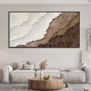 Minimaliste 3D Terre Tone <span class=keywords><strong>Sable</strong></span> Océan Oeuvre Entrée Décor Peintures Murales sur Toile Paysage Marin Design avec <span class=keywords><strong>Effet</strong></span> Texturé - Product Image 5
