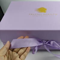 Caja de Regalo de Lujo Totalmente Personalizada con Cierre Magnético de Cinta para Pequeños Negocios de Pelucas, MOQ Bajo de 100 y Stock Disponible para Entrega Rápida
