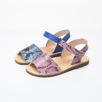 Sandales confortables en cuir à imprimé serpent avec Logo personnalisé de haute qualité pour fille