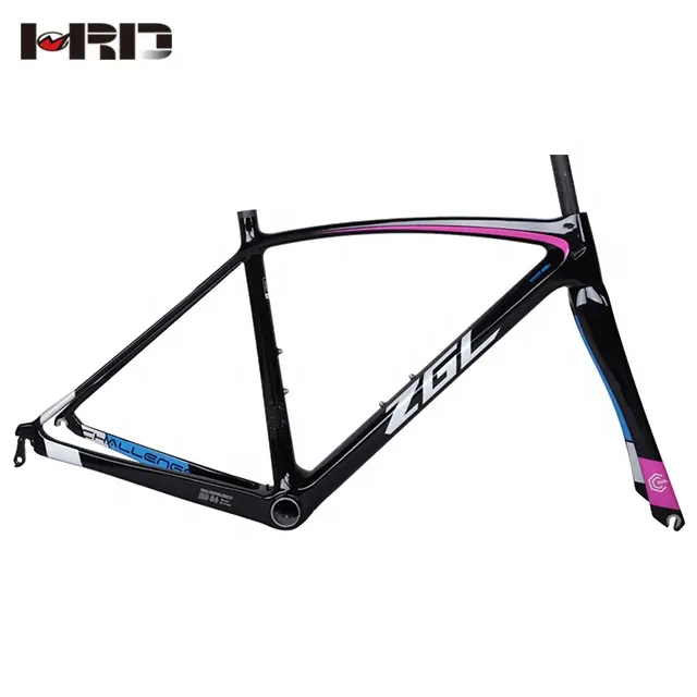 ZGL-CRB28 Pink frames with 700c bike fork BB86 Di2 mechanical carbon road bike frames road cycling bicycle frameset