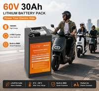 Batterie lithium-ion 60V 30Ah pour moto électrique, scooter électrique, vélo électrique, véhicule à deux roues, batterie rechargeable avec BMS