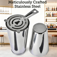 Ensemble de cocktails en acier inoxydable, kit cadeau pour barman, accessoires de bar, outils de bar, ensemble de shaker Boston pour cocktails, 5 pièces