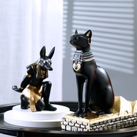 Kreative Luxus-Kunstharz-Statue von Anubis & Bastet - Handbemalte Heimdekoration Weinregal für Thanksgiving