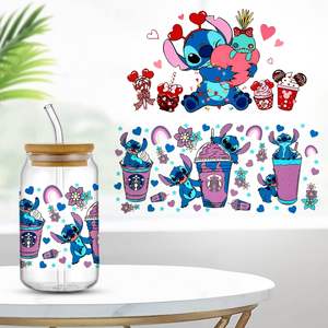 Etiquetas Adhesivas para Vasos con Diseño de Dibujos Animados, Resistentes al Agua y Lavables, Hechas de Plastisol, Impresión por Transferencia UV DTF de Fábrica Original - Product Image 6