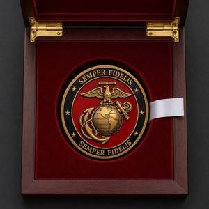 Moneda de desafío personalizada del Cuerpo de Marines SEMPER FIDELIS, bronce antiguo, oro, esmalte rojo, <span class=keywords><strong>EGA</strong></span>, águila, globo, ancla, fundición a presión, impresión UV - Product Image 6