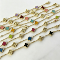 Bracelets à breloques en acier inoxydable pour femmes, breloques variées en cristal, composants de bijoux fantaisie