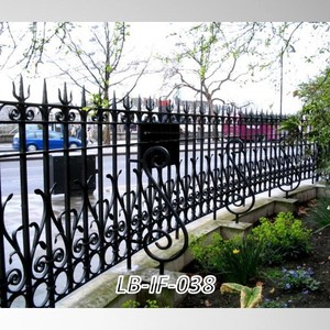 Panel de Cerca de Hierro Forjado, Estilo Clásico, Pintado, para Uso en Exteriores, LB-IF-038 - Product Image 1