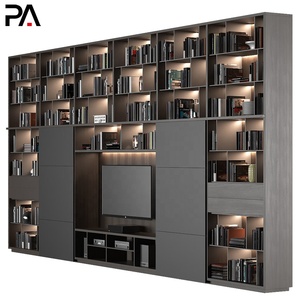 PA nordic library furniture storage cabinet living room luxury wooden bookcases