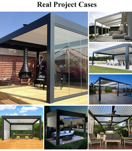 YOUYA NOUVELLE <span class=keywords><strong>Pergola</strong></span> extérieure en aluminium <span class=keywords><strong>Pergola</strong></span> de jardin bioclimatique motorisée avec porte <span class=keywords><strong>à</strong></span> volet roulant <span class=keywords><strong>à</strong></span> persiennes - Product Image 6
