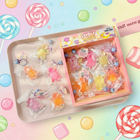 Porte-clés animaux, jouets anti-stress, slime moelleux, ensemble de jeu sensoriel en vrac avec boîte cadeau colorée, matériau TPR pour les enfants de 5 à 7 ans