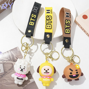 QY K-pop Keychain Silicone Gel Plastic Idol Bag <b>Charm</b> Metal Ring <b>Keyring</b> With Wrist Strap pendant accessory - Product Image 3
