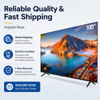 TV Pintar 4K UHD 100 Inci Baru 2026 Android 15 QLED Tanpa Bingkai Layar LED untuk Rapat, Hotel & Rumah Tangga Harga Pabrik
