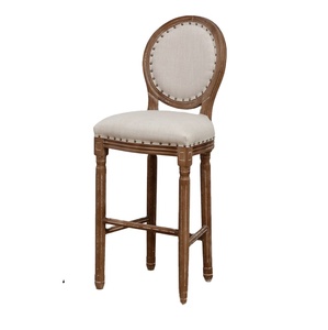 Sillas de <span class=keywords><strong>bar</strong></span> con respaldo alto modernas, marco de madera, <span class=keywords><strong>altura</strong></span> de mostrador con diseño tradicional para el hogar, cocina, comedor, Hoteles al aire libre, - Product Image 2