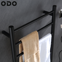 Toallero Eléctrico de Pared para Baño, Negro Mate, con Termostato Impermeable IP44 y Certificación CE, 6 Barras Calefactoras