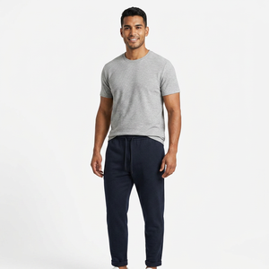 Pantalon de jogging pour homme 100% coton, coupe droite, tricoté, écologique, respirant, séchage rapide, décontracté, taille élastique, directement de l'usine - Product Image 1
