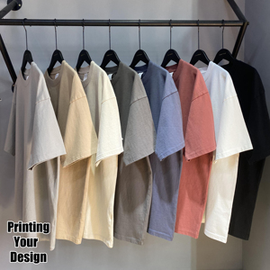 Camiseta estampada con efecto lavado ácido, estilo desgastado, para hombre, streetwear, con logo gráfico personalizado, hombros caídos, vintage. - Product Image 1