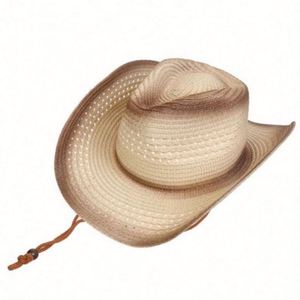 Wholesale Vintage Western Cowboy Straw <b>Hats</b> Outdoor Sports Sun ProtectIon Caps Mountaineering Upturned Foldable <b>Hat</b> - Product Image 4