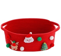 Paniers cadeaux de Noël vides, petits paniers de Noël en corde tressée pour cadeaux, panier de rangement pour cadeaux de Noël pour femmes et hommes