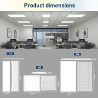 Panneaux LED Plafonniers Commerciaux Plats et Mince à Encastrer, CCT, 15-72W, Puissance Sélectionnable, 2x4, Carrés 60x60, 120x30, 120x60, en Stock aux États-Unis