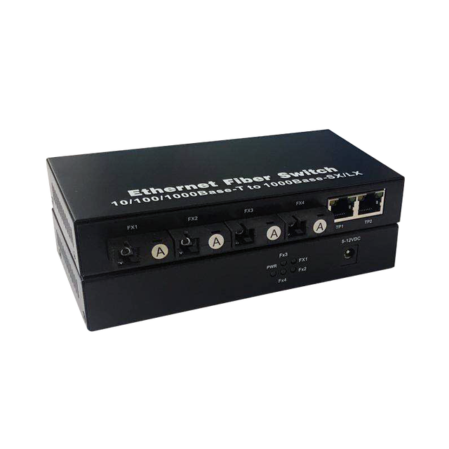 Factory Hot Selling Media Converter Gigabit Ethernet Switch 20KM 4SC +2 RJ45 Optic Fiber Switch Network Fiber Media Converter