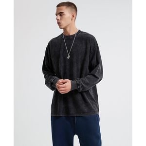 Sweat-shirt à col rond surdimensionné pour homme FOXA, 100% coton, respirant, tricoté, vintage, effet délavé, confortable - Product Image 3