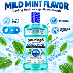 Bain de bouche à la menthe rafraîchissante, formule sans alcool, best-seller, pour une haleine fraîche, un nettoyage en profondeur et l'élimination des odeurs buccales, fraîcheur toute la journée - Product Image 5