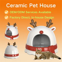 Cage pour animaux de compagnie en céramique de Noël, rennes, luxe, moderne, pour chat et chien, maison festive, intérieure, confortable, durable