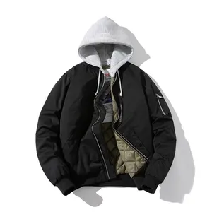 Customized Winter Baseball jacket mens hood bomber letterman varsity jackets