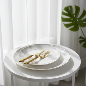 Luxury 50-Piece Eco-Friendly Bone China <b>Dinnerware</b> Set Elegant Green Gold European Style Dishwasher Microwave Safe Home Wedding - Product Image 1