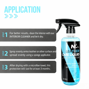 Limpiador y Acondicionador de Cuero para Autos, Kit de Cuidado Interior Multiusos, pH Neutro, Sin Enjuague, Restaura el Brillo, Previene el Agrietamiento, 500 ml - Product Image 2