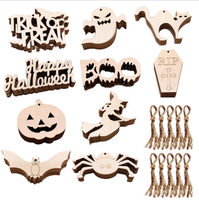 Décoration suspendue artisanale en bois naturel de haute qualité, respectueuse de l'environnement, pour Noël, Halloween, ornement de maison, livraison rapide